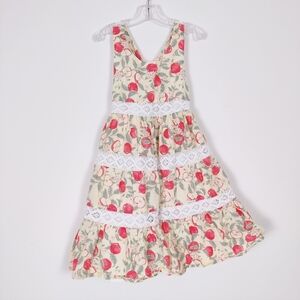 Shabby Chic Girls' Floral Sundress with Lace Trim - Size 7 Years Old Bohemian